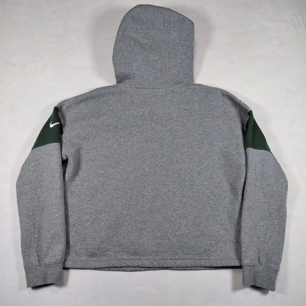 Nike Green Bay‎ Packers Womens XS Gray Fleece Crop Hoodie NFL Team Apparel